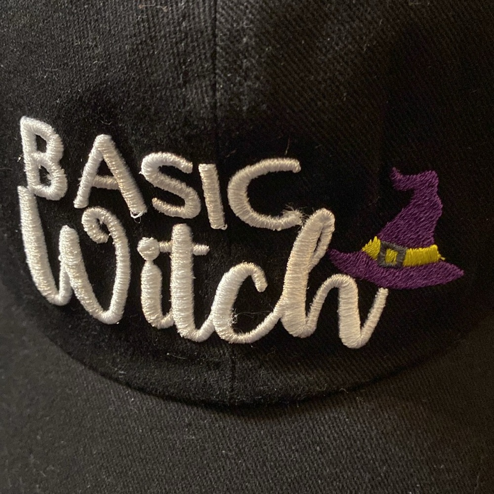 collectioneighteen Black “BASIC Witch” Ball Cap, OS, 100% Cotton NWT